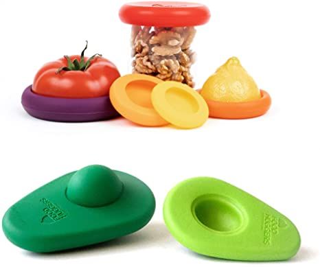 Food Huggers Zero Waste Starter Kit - (7 Pieces) -Avocado Hugger Saver Covers (Set of 2) + Reusable Silicone Food Savers Autumn Harvest (Set of 5), Dishwasher Safe, Keeps Food Fresh Food Huggers, Fancy Kitchens, Fruit And Vegetable Storage, Airtight Food Storage, Food Saver, Reduce Food Waste, Autumn Harvest, Cool Kitchen Gadgets, Food Fresh