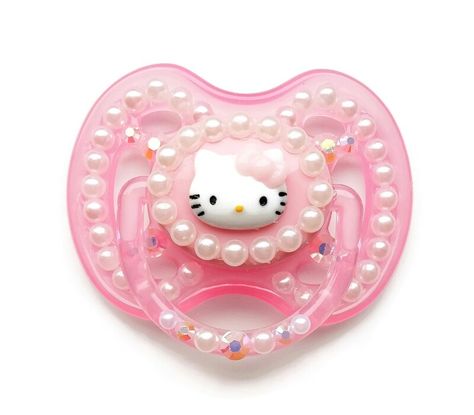 #Hello Kitty Pink #Reborn doll #Dummy/Pacifier Hello Kitty Pacifier, Pink Pacifier, Pink Thing, Orthodontic Pacifier, Baby Binky, Hello Kitty Pink, Baby Clothing, Baby Stuff, Baby Accessories