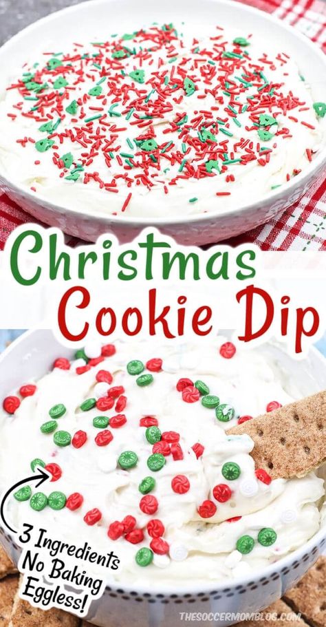 Christmas Cookie Dip, Sugar Cookie Dip, Graham Cracker Dip, Cookie Dip, Dessert Dip Recipes, Cool Whip Cookies, Christmas Sugar Cookie, Cream Cheese Sugar Cookies, Cake Dip