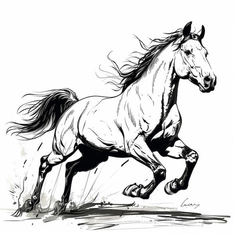 Horse running isolated pencil drawing on white paper artwork | Premium AI-generated image Best Pencil Drawing Images, Ranch Drawing, White Horse Drawing, Black Horse Art, Cool Line Art, Horse Line Art, Horse Black And White, Draw Horse, Horse Draw