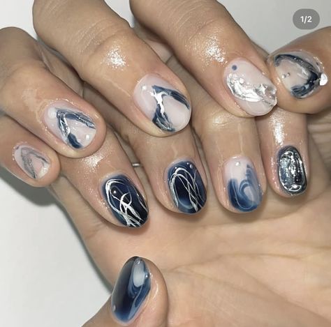 Short Alt Nails, Cyberpunk Nails, Alt Nails, Metallic Nail Art, Mens Nails, Grunge Nails, Pretty Gel Nails, Unique Acrylic Nails, Metallic Nails