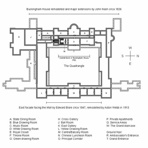 Room plan Buckingham Palace Floor Plan, Palace Floor Plan, Palace Plan, Floorplan Ideas, Buckingham House, Buckingham Palace London, Palace London, Blue Drawings, Official Residence