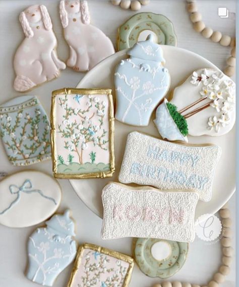 Spring Cookies, The Enchanted Home, Enchanted Home, Beautiful Cookies, Needlepoint Pillows, Cookie Art, Birthday Cookies, Cookie Designs, Sugar Cookies Decorated