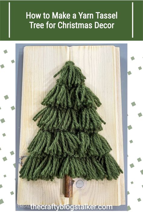 Make a Yarn Tassel Tree to add to your beautiful Rustic Christmas Decor. A step-by-step tutorial and video. #thecraftyblogstalker #tasseltree #rusticchristmasdecor #yarntassel Tassel Tree, Christmas Tree Yarn, Easy Christmas Craft Ideas, Christmas Decor Craft, Tree For Christmas, Easy Christmas Craft, Yarn Trees, Christmas Decor Crafts, Yarn Tassel