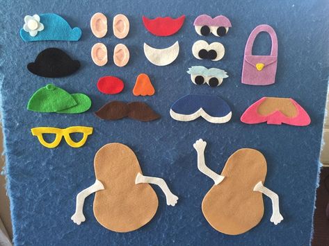 Felt Crafts Kids, Mrs Potato Head, Felt Boards, Samaritan's Purse, Mr Potato, Mr Potato Head, Christmas Gift Exchange, Busy Boxes, Creative Circle