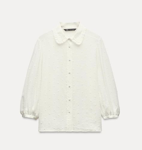 Zara T Shirts Women, Peter Pan Collar Shirt, Blusas T Shirts, Bib Collar, Waistcoat Dress, Simone Biles, Mesh Shirt, T Shirts Women, Cardigan Sweater Jacket