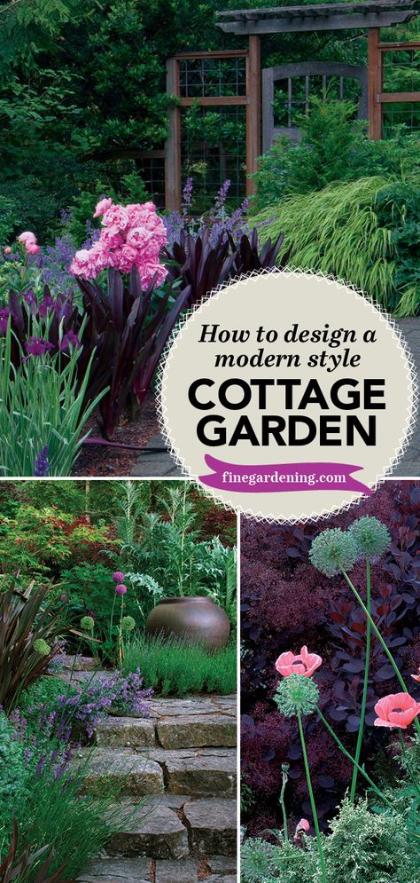 Raised Cottage Garden, Hillside Cottage Garden, Modern English Garden Design, Different Garden Styles, Modern Cottage Garden Uk, How To Make A Cottage Garden, Cottage Garden With Raised Beds, Old English Garden Ideas, Modern Cottage Front Yard