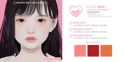 Alpha Cc, The Sims 4 Skin, Makeup Cc, Sims 4 Anime, Sims 4 Children, Korean Face, Sims 4 Cc Makeup, Sims 4 Dresses, Sims Four