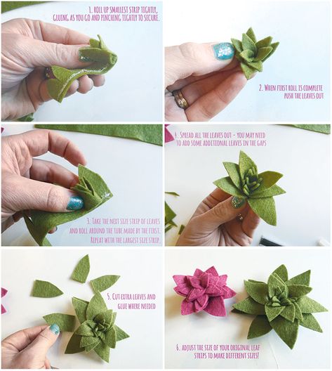 Cactus Craft, Felt Flower Tutorial, Felt Succulents, Felt Flowers Diy, Diy Flores, Cactus Diy, Diy Craft Tutorials, Felt Patterns, Cactus Y Suculentas