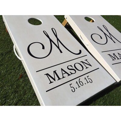 WestGeorgiaCornhole 10 Piece Whitewashed Custom Cornhole Board Set Monogram Cornhole Boards, Bean Bag Boards, Cornhole Boards Designs, Corn Hole Diy, Cornhole Designs, Custom Cornhole Boards, Bean Bag Toss Game, Bag Toss Game, Cornhole Board