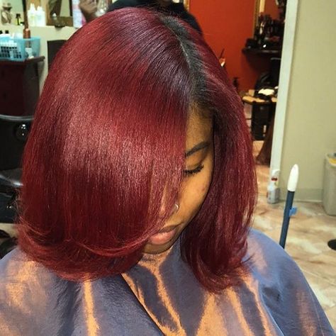 Voice Of Hair, Best Lace Front Wigs, Pressed Natural Hair, Silk Press Natural Hair, Bold Hair Color, Dyed Natural Hair, Pretty Hair Color, Sassy Hair, Burgundy Hair