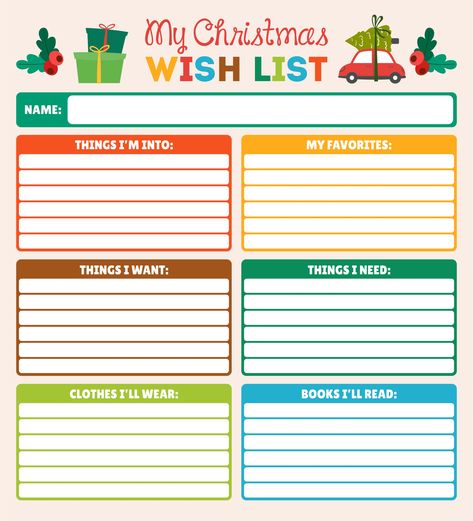 Christmas Present List Printable, Kids Christmas Wish List Printable, Free Christmas Wish List Printable, Kids Christmas List Printable, Christmas Shopping List Printable, Christmas List Printable, Christmas Present List, Christmas Wish List Template, Wish List Printable