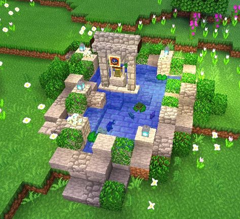 Minecraft Pond, Minecraft Room Decor, Case Minecraft, Minecraft Town, Minecraft Interior, Minecraft Interior Design, Bangunan Minecraft, Minecraft House Plans, Mc Ideas