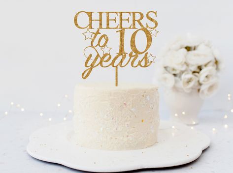 10 Years Anniversary Cake, 10 Anniversary Cake, 10 Year Anniversary Cake, Anniversary Png, Anniversary Cake Designs, Cake Topper Svg, Anniversary Pictures, 10 Year Anniversary, Anniversary Cake