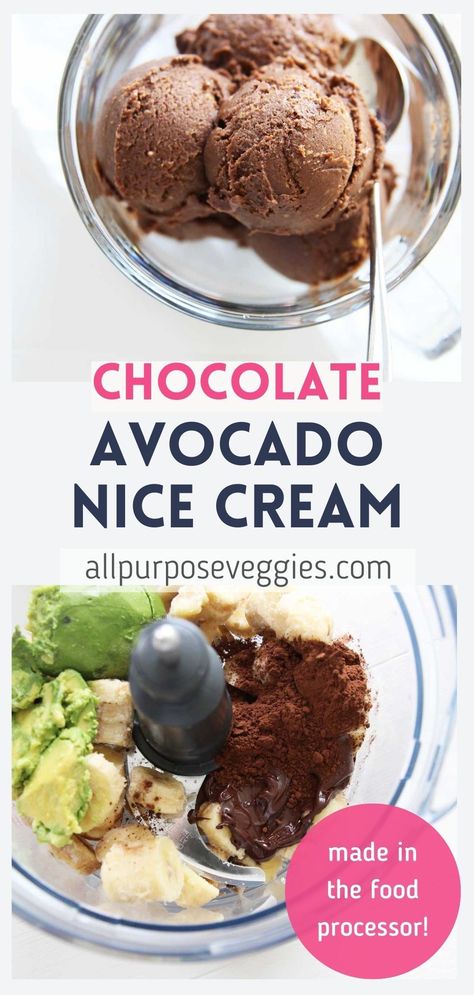 Banana Avocado Ice Cream, Frozen Avacodos Recipes, Chocolate Avocado Ice Cream, Avocado Ice Cream Recipe, Heathy Treats, Banana Ice Cream Recipe, Frozen Treats Recipes, Energy Food, Healthier Treats