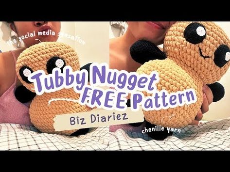 MAKE YOUR OWN TUBBY NUGGET! FREE Amigurumi pattern + Creation notes! ٩(⊙‿⊙)۶ - YouTube Tubby Nugget Crochet Pattern, Nugget Crochet Pattern, Nugget Crochet, Tubby Nugget, Amigurumi Free Pattern, Amigurumi Pattern, Free Crochet Pattern, Free Crochet, Crochet Pattern