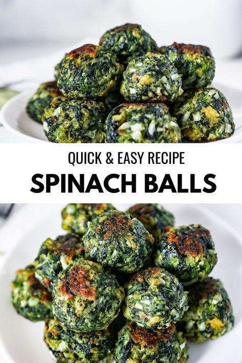 Cooked Spinach Recipes, Spinach Balls Recipe, Spinach Recipes Healthy, Spinach Balls, Appetizers Easy Finger Food, Best Appetizer Recipes, Best Cake, Tasty Vegetarian Recipes, Spinach Recipes