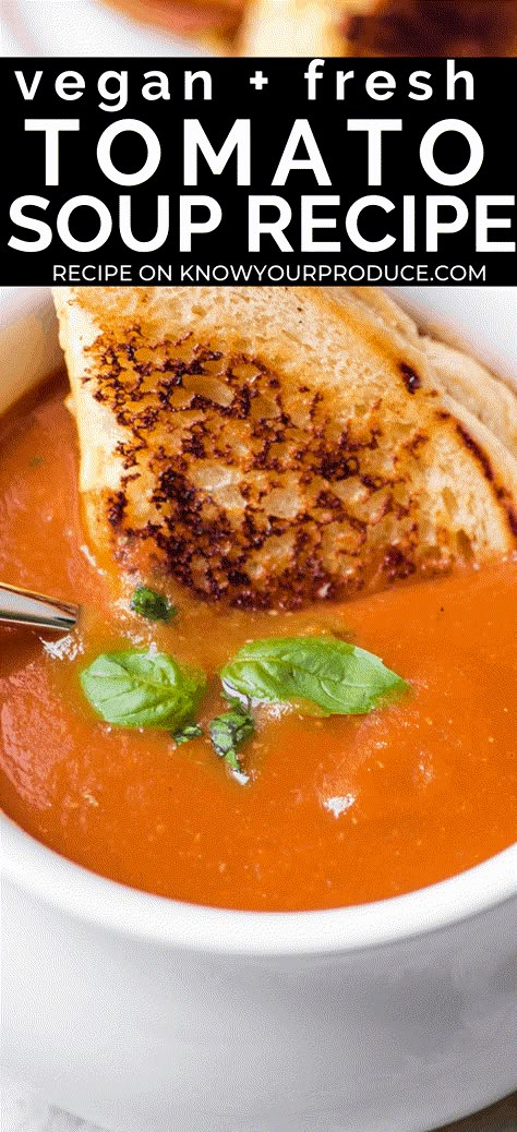 Dairy Free Tomato Soup, Tomato Soup From Scratch, Fresh Tomato Soup, Vegan Tomato Soup, Cheese Vegan, Tomato Soup Homemade, Vegan Grilling, Roasted Tomato Soup, Cooking Tomatoes