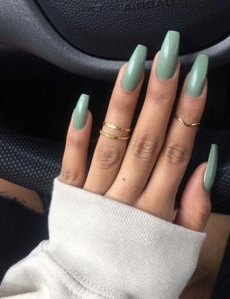 Stars Nails, Mint Green Nails, Spring Nail Colors, Green Nail, Summer Acrylic Nails, Summer Nails Colors, Acrylic Nail Art, Acrylic Nails Coffin, Coffin Nails Designs