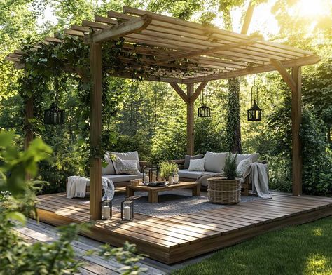 10+ Floating Deck Ideas Using Pressure-Treated Wood for Longevity • 333+ Inspiring Lifestyle Ideas Wood Deck Ideas, Floating Deck Ideas, Floating Decks, Wood House Design, Building A Floating Deck, Modern Wood Kitchen, Inspiring Lifestyle, Modern Outdoor Spaces, Floating Deck