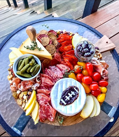 49ers Charcuterie Board, 49er Charcuterie Board, Chiefs Charcuterie Board, Stadium Charcuterie Board, Boho Football Party, Football Themed Charcuterie Board, Charcuterie Football Board Ideas, Football Charcuterie, Football Cheese Board