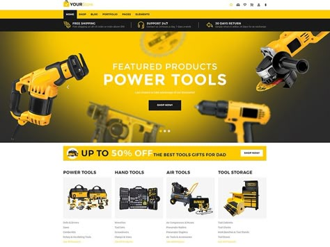 Catalogue Layout, Website Banner Design, Business Web Design, Ecommerce Web Design, Tool Store, Vi Design, Banner Advertising, Construction Tools, Website Banner