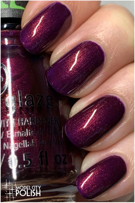 Good Afternoon Everyone, Glaze Nail Polish, Metallic Nail Art, China Glaze Nail Polish, Chrome Nail Powder, Top Nails, Purple Nail Polish, Purple Nail, Nail Colour