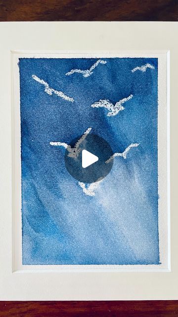 Sarah Allen on Instagram: "Monday Miniatures - Wax Resist Birds  Paper - 300gsm, 100% cotton watercolour paper  Wax Crayon - White Steadtler  Paint - @danielsmithartistsmaterials Indanthrone Blue and Lunar Blue Brushes - Flat and Round number 10  #watercolorpainting #art #artreels #reels #paintalong #artforbeginners #artistsoninstagram #artstagram #reeloftheday #meditativeart #watercolor_dose #artreel #calmingvideos #artreels #calmingvibes #easyart #watercolor #watercolour #watercolorartist #watercolorartistmagazine #watercolorartistsofinstagram #painting #beautifulart  #instagood #reelsinstagram #reeloftheday  #inspiringart #fineart #birds #waxresist" Watercolor And White Crayon, Wax Resist Watercolor, White Crayon Watercolor, Watercolour Clouds Tutorial, Sarah Allen, Watercolor Splotch Birds, Wax Crayons, Wax Resist, Wax Painting