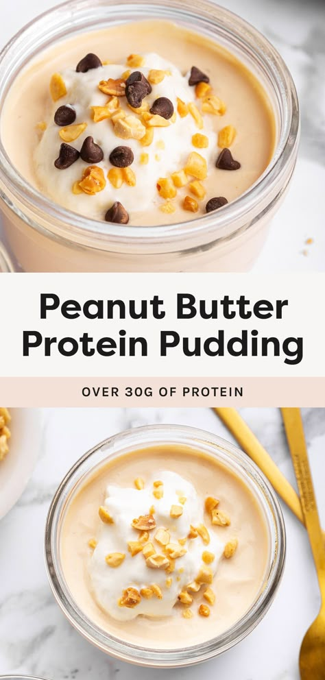 This peanut butter protein pudding is made with Greek yogurt and peanut butter powder. It's thick, creamy and packed with over 30 grams of protein! Pb 2 Recipes, Pb Fit Recipes, Yogurt And Peanut Butter, Peanut Butter Powder Recipes, Pb2 Recipes, Greek Yogurt And Peanut Butter, Pb Fit, Peanut Butter Yogurt, Butter Powder