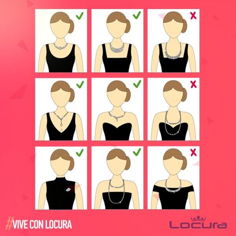 Neckline Necklace Guide, Necklace For Neckline, Necklace Guide, Mode Tips, Etiquette And Manners, Fashion Dictionary, Fashion Terms, Fashion Vocabulary, Retro Mode