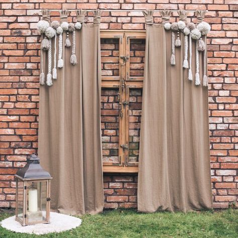 Boho Chic Curtains, Bedroom Boho Chic, Boho Window, Cortinas Boho, Curtain Macrame, Chic Curtains, Curtains Vintage, Headboard Curtains, French Curtains