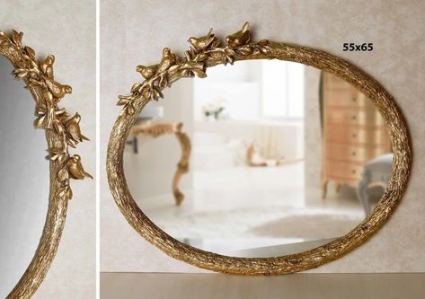 Unusual Mirrors, Spiegel Gold, Mirror Handmade, Mantle Mirror, Gold Mirror Wall, Mirror Large, Unique Mirrors, Wood Framed Mirror, Oval Wall Mirror