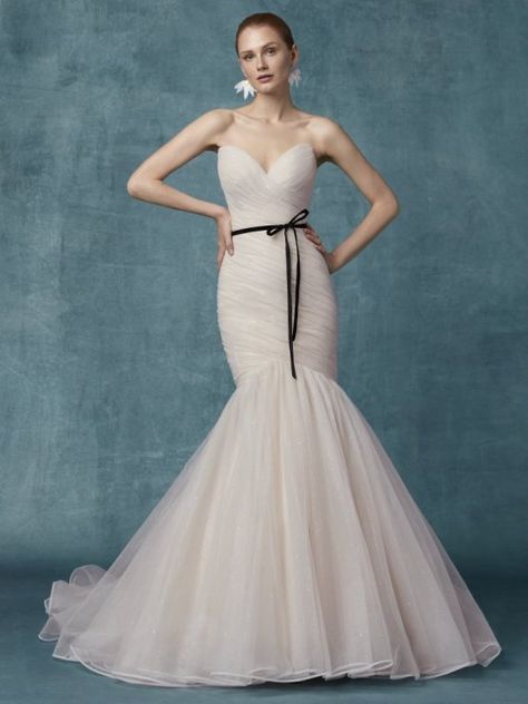 Colored Wedding Dresses and Gowns by Maggie Sottero Designs Maggie Sottero Bridal, Wedding Dress Fishtail, Wedding Dresses Kleinfeld, Maggie Sottero Wedding Dresses, Wedding Dress Patterns, Gaun Fashion, Kleinfeld Bridal, Fit And Flare Wedding Dress, Fit And Flare Skirt