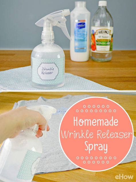 This homemade wrinkle releaser spray will save you from ironing every time! DIY it with this easy recipe and save yourself money at the same time. http://www.ehow.com/way_5712679_homemade-wrinkle-releaser-spray.html?utm_source=pinterest.com&utm_medium=referral&utm_content=freestyle&utm_campaign=fanpage Wrinkle Release Spray, Diy Wrinkles, Wrinkle Release, Diy Cleaning Products Recipes, Diy Cream, Clean Washing Machine, Diy Sprays, Fashion Technology, Laundry Tips