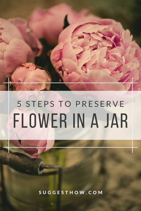 Perserving Flowers, Flowers In A Jar, Valentine's Diy, Preserve Flowers, Dried Flowers Diy, Flower Pedals, Diy Paper Flowers, Floral Preservation, Flowers In Jars