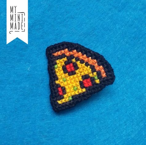 Pizza Slice Badge. Cross Stitch Pin Food. Hand Embroidered Brooch - Etsy Ukraine Pizza Cross Stitch, Embroidered Brooch, Pizza Slice, Pin Badges, Cross Stitch Embroidery, Pixel Art, Hand Embroidered, Ukraine, Cross Stitch