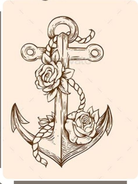 Anchor With Rose Tattoo Design, Anchor Drawing With Flowers, Anchor With Roses Tattoo, Anchor With Flowers Tattoos For Women, Naval Tattoos For Women, Anchor Rose Tattoo, Tattoos For Back, Luke Tattoo, Navy Anchor Tattoos