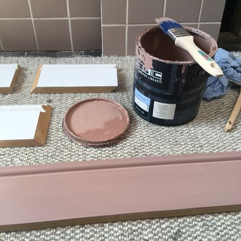 Pink Skirting Boards, Paint And Paper Library, Bathroom Walls, Skirting Boards, Paint Colours, Bathroom Wall, The Bathroom, White Walls, Paint Colors