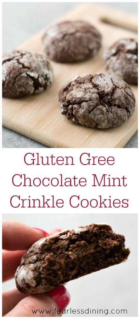 Mint Crinkle Cookies, Breakfast Chicago, Cookies Crinkle, Andes Chocolate, Chocolate Mints, Cookies Sans Gluten, Chocolate Crinkle, Gluten Free Cookie Recipes, Chocolate Crinkle Cookies