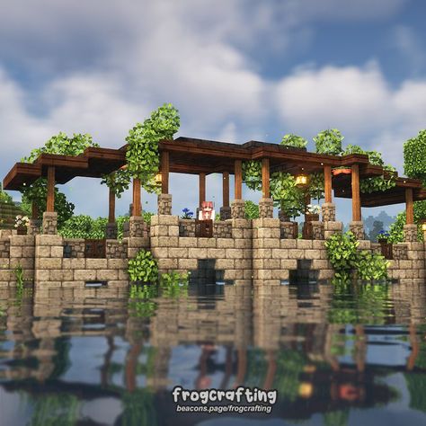 Aesthetic Minecraft Builds, Minecraft Bridge, Minecraft Building Blueprints, Cottagecore Minecraft, Minecraft World, Minecraft Houses Blueprints, Minecraft House Plans, Minecraft Farm, Minecraft Cottage