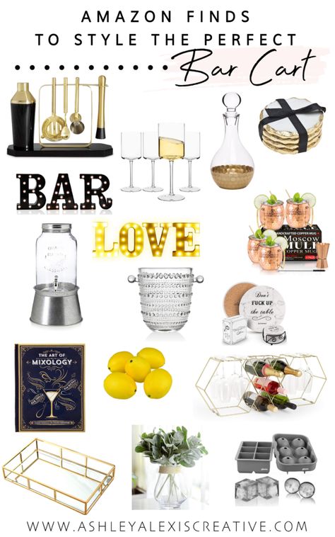 Having a well-stocked bar cart with all the essentials will not only make things easier, but it will impress your guests—even after the party is over! Here are my tips for a bar cart that’s totally trendy and totally you! Bar Cart Inspiration Modern, Amazon Bar Cart, Bar Cart Gift Ideas, Stocked Bar Cart, Bar Cart Must Haves, Bar Essentials Home, Styling A Bar Cart, Stock The Bar Gift Ideas, Home Bar Cart Ideas