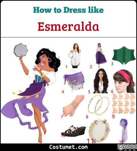 Esmeralda Halloween, Esmeralda Costume, Esmeralda Cosplay, Long Purple Skirt, Esmeralda Disney, Medieval Shirt, Taylor Version, Cartoon Female, Green Corset