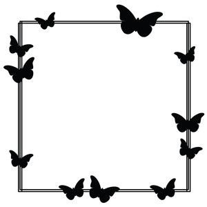 Silhouette Design Store - Sarah Hurley Black Boarder Designs Frames, Butterfly Border Design Frames, Design For Paper Border, Butterfly Border Designs For Projects, Page Borders Design Beautiful, Design For Projects On Paper Border, Paper Border Designs For Projects, Beautiful Border Design On Paper, Beautiful Borders For Project