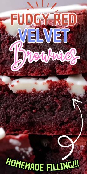 Fudgy Red Velvet Brownies How To Make Red Velvet Brownies, Homemade Red Velvet Brownies, Red Velvet Brownies With Cream Cheese Frosting, Red Velvet Box Brownies, Healthy Red Velvet, Fudgy Red Velvet Brownies, Cake Mix Brownies, Velvet Brownies, Red Velvet Brownies