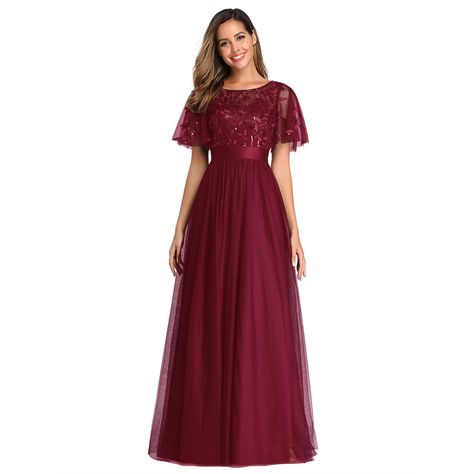 Western Formal Dresses, Mesh Prom Dress, Beautiful Evening Dresses, Elegant Embroidery, Evening Gowns Elegant, Ever Pretty, Affordable Dresses, Gowns Of Elegance, Formal Dresses For Women