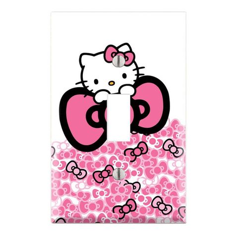 Hello Kitty Pink Bow Light Switch Covers Diy, Kitty Theme, Cat App, Hello Kitty Bow, Hello Kitty Themes, Hello Kitty Accessories, Hello Kitty Pink, Art Apps, Hello Kitty Art