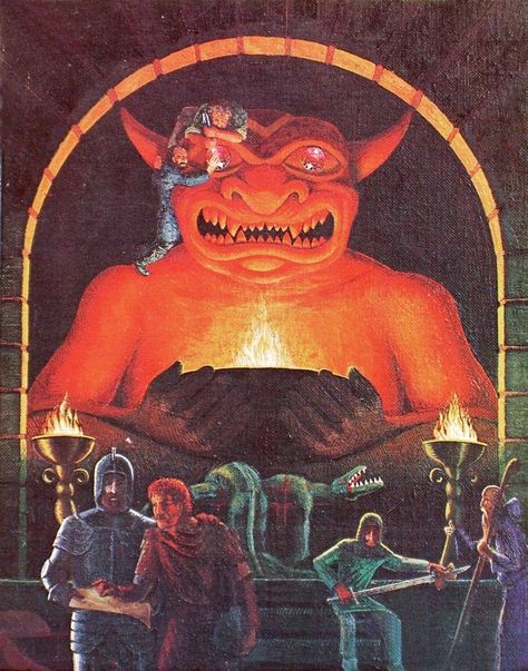 Dave Trampier 1ePHB cover art Retro Dnd Art, Vintage Dungeons And Dragons Art, Classic Dnd Art, Vintage Dnd Art, Vintage Fantasy Art, Pen And Paper Games, Classic Rpg, Dungeon Master Screen, Advanced Dungeons And Dragons