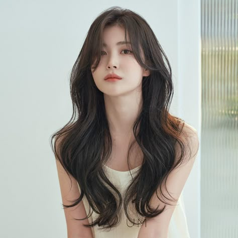 Korean Wavy Hair, Korean Long Hair, Hair Inspiration Long, Wavy Hairstyles, Diy Summer, Haircuts Straight Hair, Permed Hairstyles, Haircuts For Long Hair, Asian Hair