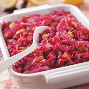 Red Cabbage Casserole Recipe from Taste of Home  #Oktoberfest Cabbage Casserole Recipe, Christmas Menus, Xmas Menu, Cabbage Casserole Recipes, Red Cabbage Recipes, Seasonal Eating, Braised Cabbage, Festive Recipes, Cabbage Recipe