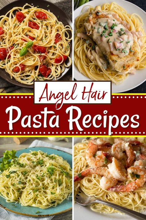 Angel Hair Pasta Recipes Vegetarian, Pasta Primavera Creamy, Angelhair Pasta Recipes, Angel Hair Pasta Salad, Shrimp Angel Hair Pasta, Angel Hair Noodles, Pasta Recipes For Dinner, Olio Pasta, Rice Ideas